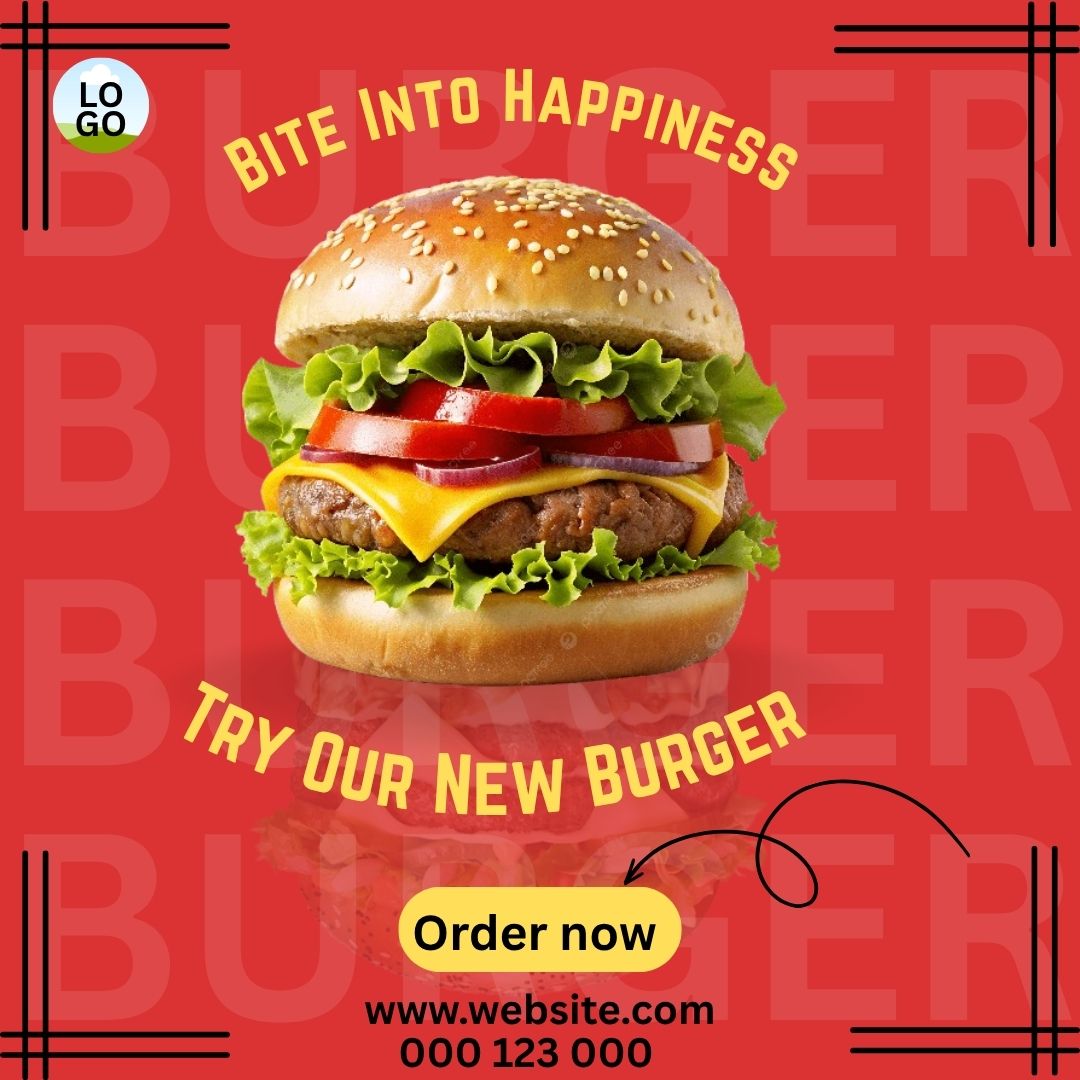 Burger restaurant social media advertisement